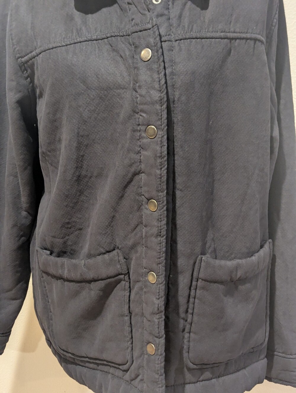 Boston Traders Men’s M Black Faux Shearling Sherpa Lined Jacket Plaid Snap Coat - Picture 4 of 9